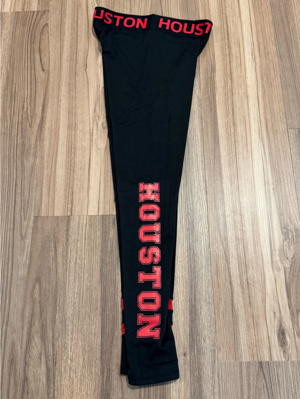 LIDA Houston Sport Black & Red Leggings w/ Branded Waistband- size S/M & L/XL - Picture 4 of 15
